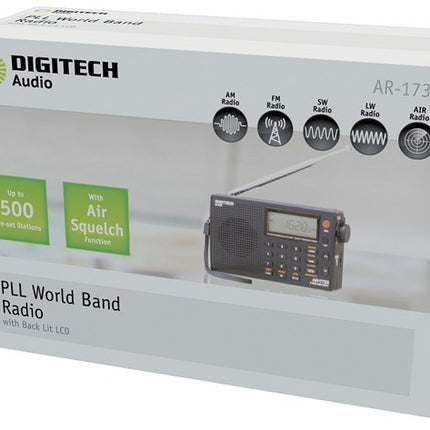 Digitech World Band, AM/FM radio, SW, LW, AIR bands