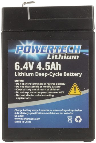 Powertech 6.4V 4.5Ah Lithium Deep Cycle Battery  SB2200