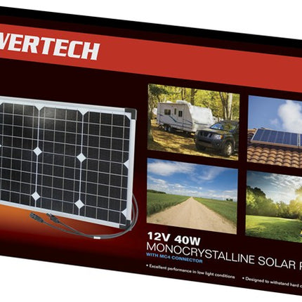 Powertech 12V 40W Monocrystalline Solar Panel ZM9056