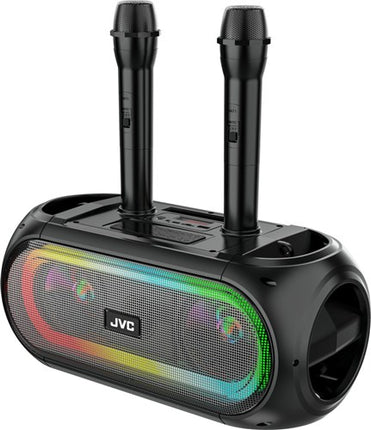 JVC Karaoke Speaker with Bluetooth, 2x Microphones and RGB Lighting