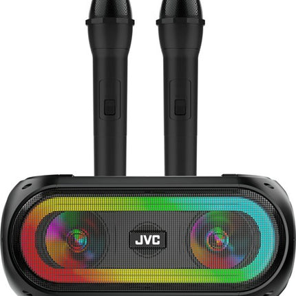 JVC Karaoke Speaker with Bluetooth, 2x Microphones and RGB Lighting