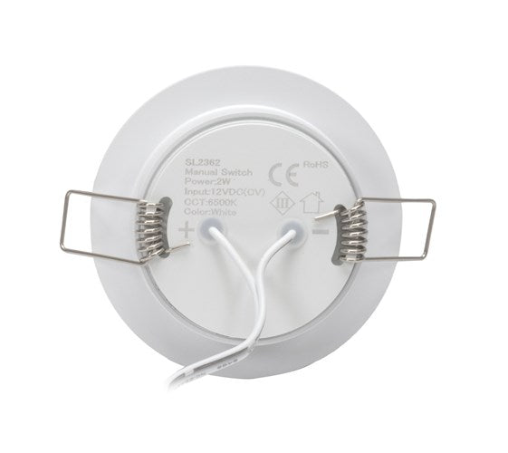 TechLight 22W 11-16VDC Cool White LED Downlight with Push Button Diffuser White  SL2362