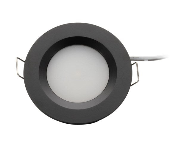 TechLight 2W 11-16VDC Cool White LED Downlight with Push Button Diffuser Black  SL2364