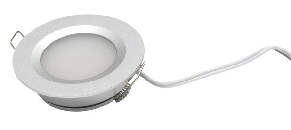 TechLight 2W 11-16VDC Cool White LED Downlight with Push Button Diffuser Silver  SL2360