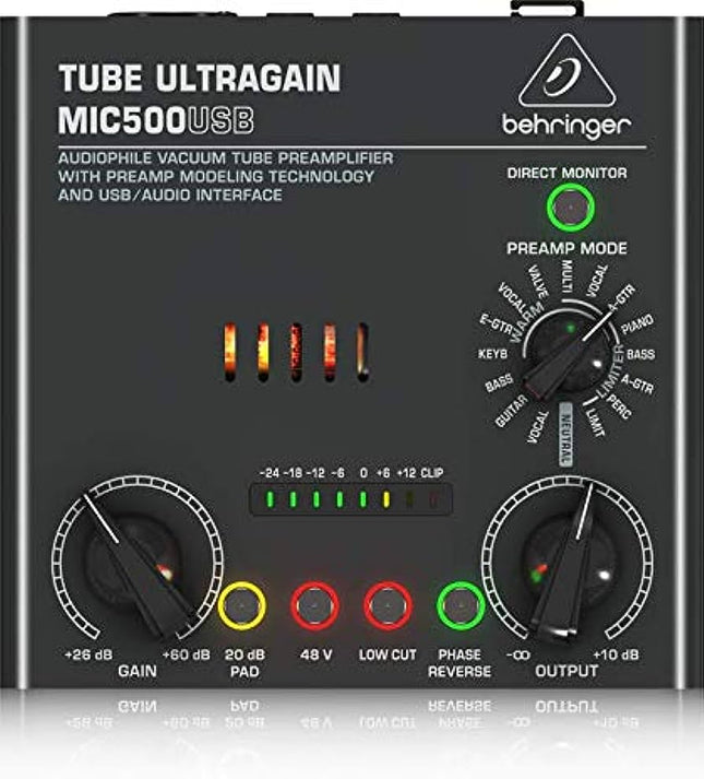 BEHRINGER TUBE ULTRAGAIN MIC500USB PREAMP