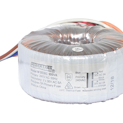 Powertran 30 + 30 300VA Toroidal Transformer M5530C