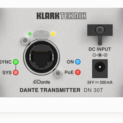 Klark Teknik DN30T 2-Channel Dante Audio Transmitter