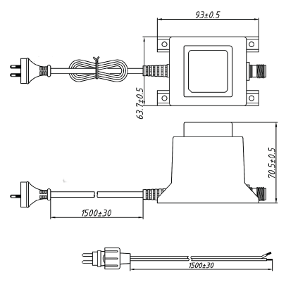 IP68 24V AC 3A Appliance Transformer