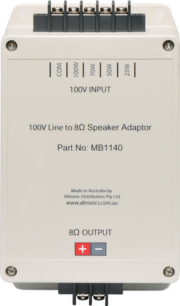 Redback 100V Line To 8 Ohm Speaker Transformer Adapter