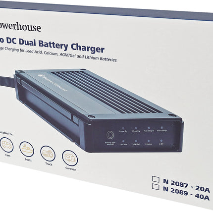 Powerhouse 40A DC To DC Dual Battery Charger With Solar Input N2089