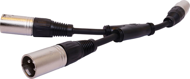 Redback 3 Pin XLR Y Adapter - Female to 2 x Male