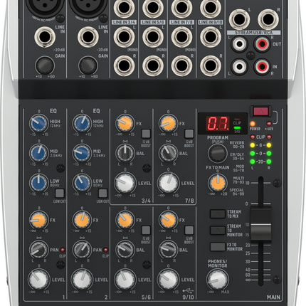 BEHRINGER XENYX 1002SFX 10CH MIXER W/USB & FX