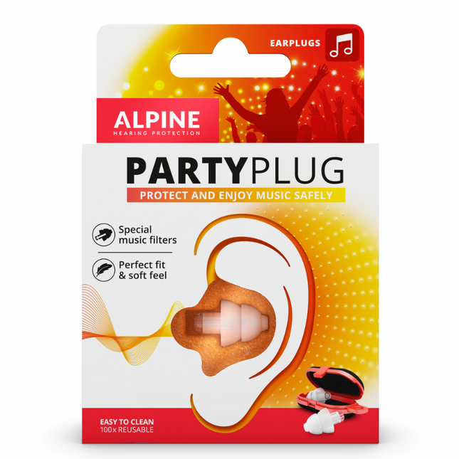 ALPINE PARTYPLUG PARTY EARPLUGS TRANSPARENT 1 PAIR