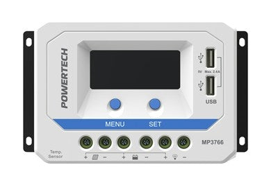 Powertech 12V/24V 30A PWM Solar Charge Controller with LCD display MP3766