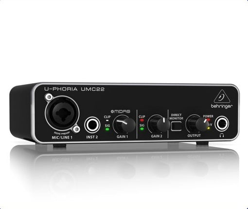 Behringer UMC22 2x2 USB Audio Interface, MIDAS Mic Preamp