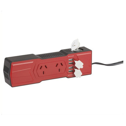 POWERTECH 200W Powerboard Inverter, 4X4.2A USB, Cigarette socket MI5131