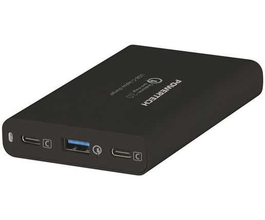 Powertech 5-20V 60W Laptop Power Supply, 2 USB-C (PD3.0/QC4.0), USB-A MP3417