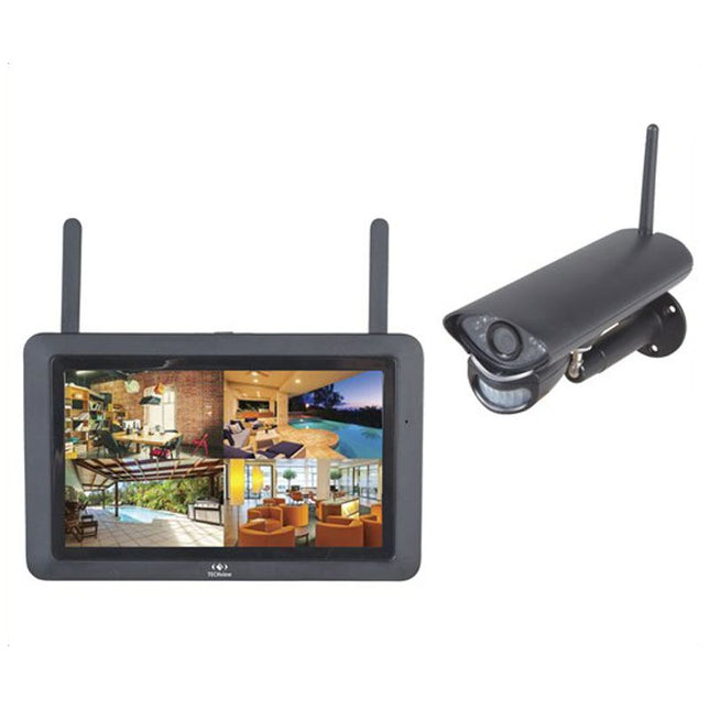 Techview 2.4GHz Wireless 720p Surveillance Kit, 18cm LCD & Camera QC3764