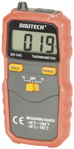 Digitech Digital Thermometer,K Type Thermocouple -50 to +750 Celsius QM1602