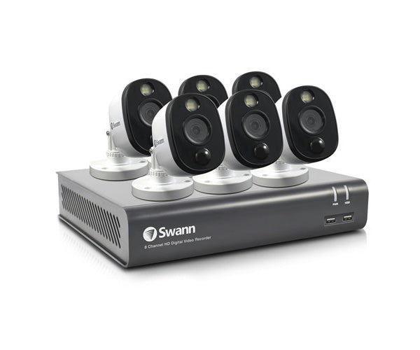 Swann 8CH 1080p DVR Kit, 6 x 1080p PIR, Warning Spots Cameras SWDVK-845806WL-AU