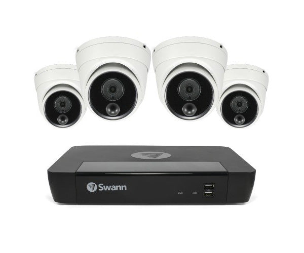 Swann 8CH 4K NVR Kit with 4 x 4K PIR Dome Cameras QV9095 SWNVK-886804D-AU