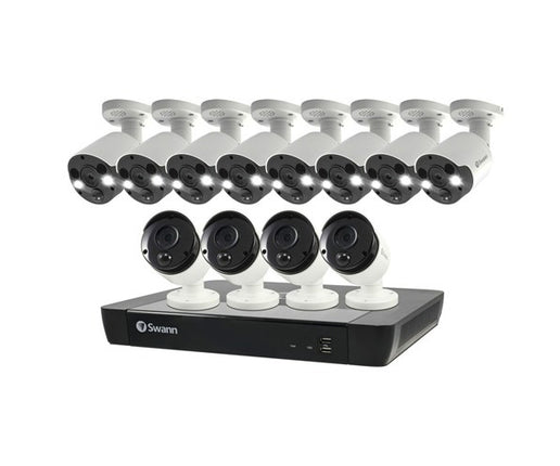 Swann 16CH 4K NVR Kit,8xPIR Spot Light+4xPIR Cameras QV9099 SWNVK-1686804B8FB-AU