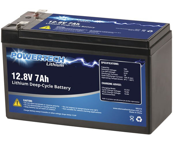 Powertech 12.8V 7Ah Lithium Deep Cycle Battery SB2210