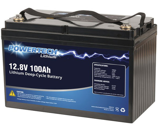 Powertech 12.8V 100Ah Lithium Deep Cycle Battery SB2215