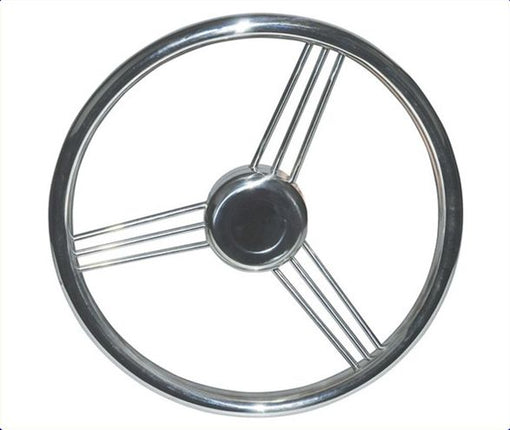 9 Spoke Stainless Steel Steering Wheel, 345mm MGK322